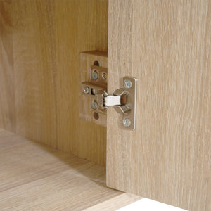 English Elm Christopher Knight Home® - Functional TV Cabinet with 4 Doors and Adjustable Shelves, Cable Management, Sturdy 66" Media Console Natural N779P296236N