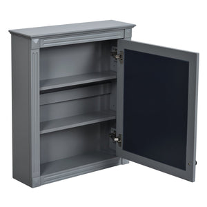 English Elm 24'' 24'' Wall Mounted Bathroom Mirror Cabinet with Adjustable Shelves, Space-Saving Modern Storage Solution Grey N710P195492E
