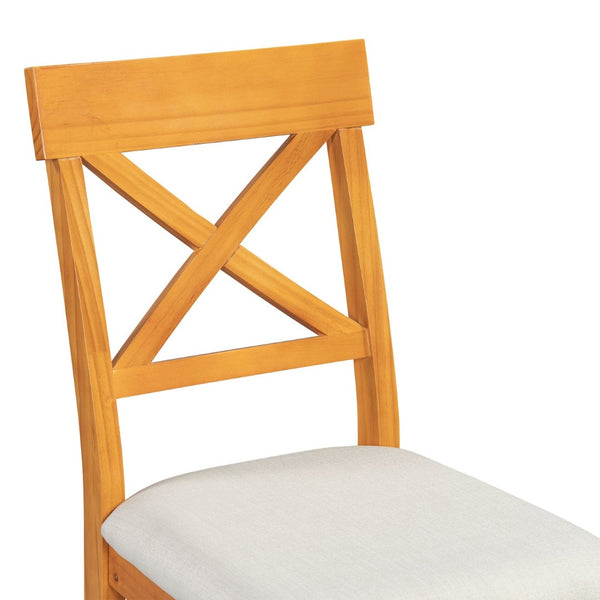 English Elm Topmax 5-Piece Farmhouse Counter Height Dining Table Set With Storage & Upholstered Chairs In Brown N717S000141N-GIGA