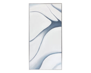 Sunpan Meditation Wall Art Triptych - Hand-Painted Monochromatic Design in Cool Blue Hues, Framed