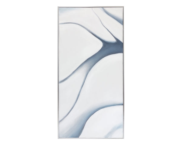 Sunpan Meditation Wall Art Triptych - Hand-Painted Monochromatic Design in Cool Blue Hues, Framed