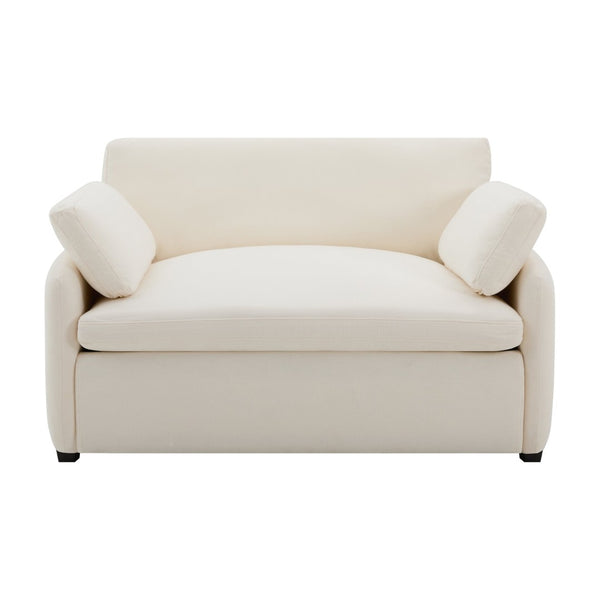 English Elm 50*43" Oversized Chenille Armchair Deep Lounge Seat Modern Minimalist Living Room Chair Cream N723S5042A