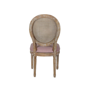 English Elm Christopher Knight Home® - DININGCHAIR Elegant Wicker & Fabric Dining Seat with Carved Legs Distressed Finish for Stylish Homes Blush 65165.00LBLSH