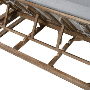 English Elm Trexm Solid Acacia Outdoor Daybed Farmhouse Slatted Frame with Adjustable Backrest TM000011AAE