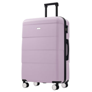English Elm Hardshell 3 Piece Luggage Set Abs Spinner Suitcase with Tsa Lock Telescoping Handle Pink Purple N732P308497I