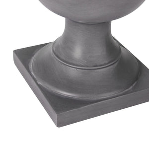 English Elm Classic Handcrafted Outdoor Planter Sculptural Fiberglass Patio Garden Urn for Entryways Light Gray N772P406699G