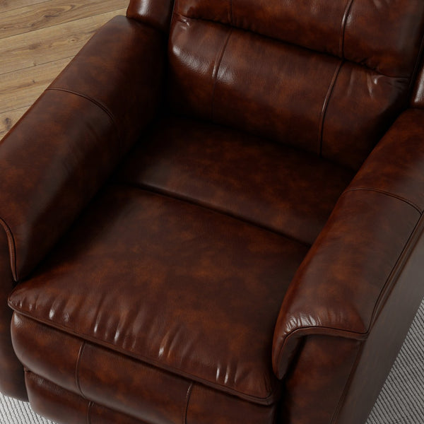 English Elm Global Home Swivel Glider Recliner In Brazil Cognac Leather - Luxurious Comfort & Style For Your Space B339P333956