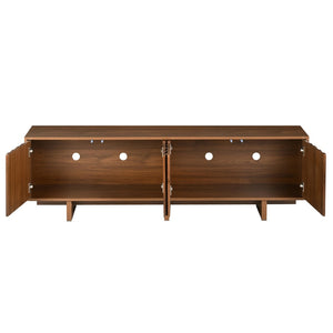 English Elm Retro Wood Grain Media Console Wavy Door Cabinet for Living Room Tvs 75 In N721P379534D