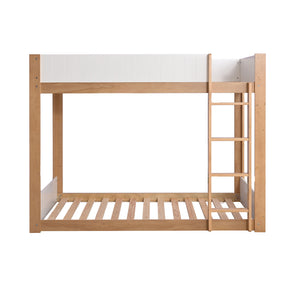 English Elm Contemporary Twin Over Twin Bunk Bed With Lock Joint Side Rails - Stylish White Finish For Kids' Rooms B2741S00689