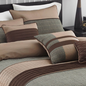 English Elm Lexia 7-Piece King Comforter Set - Contemporary Earthy Tones, Textured Jacquard, Easy Care Bedding B340P341964