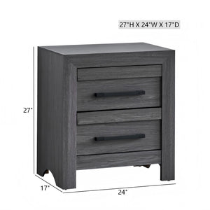 English Elm Rustica Modern Gray Laminate Nightstand with Dovetail Drawer and Architectural Facade B078P473033