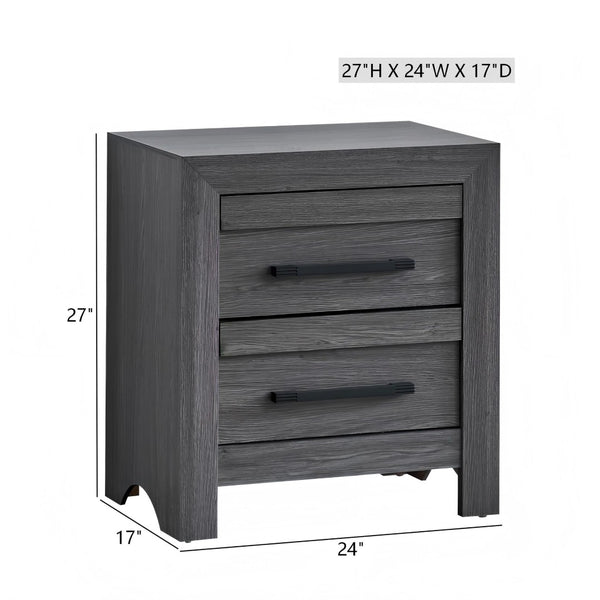 English Elm Rustica Modern Gray Laminate Nightstand with Dovetail Drawer and Architectural Facade B078P473033
