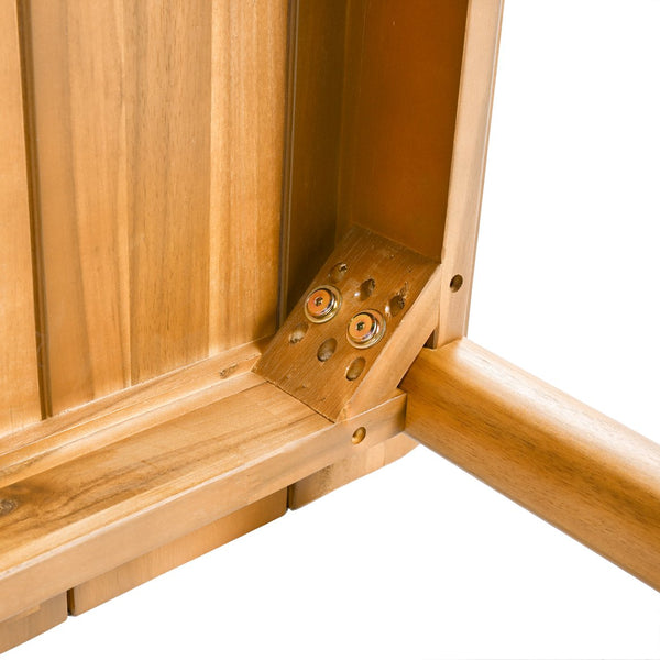 English Elm Christopher Knight Home® - Cove Teak & Beige 7PC Armless Outdoor Patio Dining Set — Acacia Wood Table, Ergonomic Cushions COVEARMLESS7PCSET