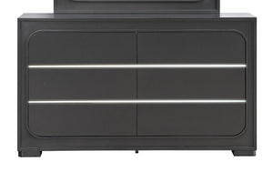 English Elm Milan Modern White Dresser with Integrated Led Lighting and Full Extension Drawers Wenge B078P497941
