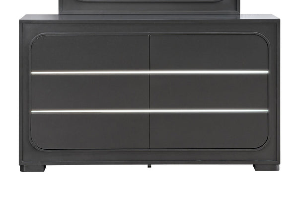 English Elm Milan Modern White Dresser with Integrated Led Lighting and Full Extension Drawers Wenge B078P497941