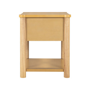 English Elm Christopher Knight Home® - Wood Nightstand with Drawer Set of 2 — Modern Farmhouse Bedside Tables, Open Shelf Storage, Durable Design Natural+Beige N770P345998N