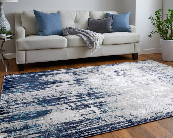 Feizy Rugs Indio Modern Abstract Rug – Durable, Low Pile Design In Earthy Tones For Stylish Home Décor Tan,Blue,Ivory Polyester,Polypropylene Ind39gyfbgeblug22