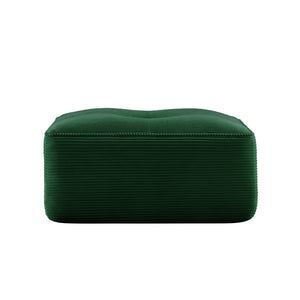 English Elm Ottoman Corduroy Upholstered Modular Accent Piece with High Resilience Foam and Curved Arms Green W714P364692