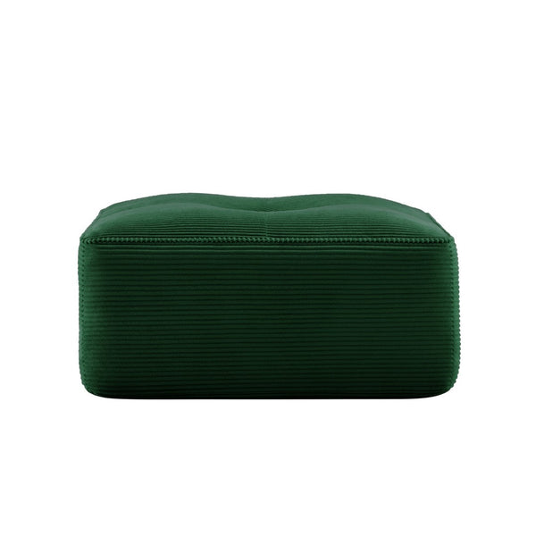 English Elm Ottoman Corduroy Upholstered Modular Accent Piece with High Resilience Foam and Curved Arms Green W714P364692