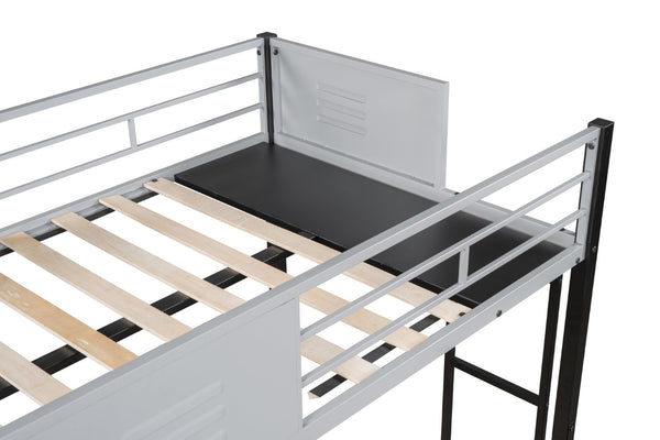 English Elm Triple Bunk Bed Steel Frame with Wood Slats Converts to Three Twin Beds W427S00071