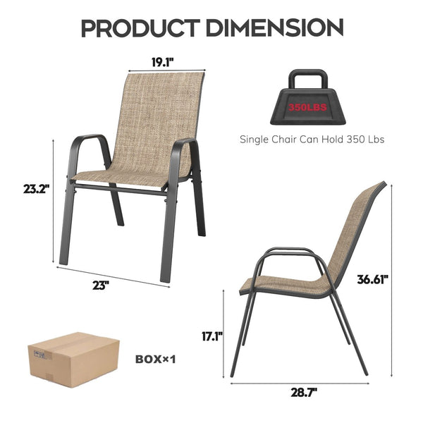 English Elm Outdoor Teslin Patio Chair Wide Ergonomic Seat Rust Proof Frame Commercial Grade W3979P392983