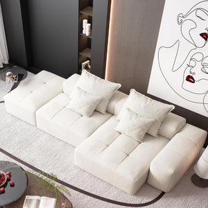 English Elm Modern Oversized Modular Sectional Sofa With Soft Chenille Fabric, Customizable Layout & 4 Pillows W1885S00057