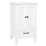 English Elm 20" Bathroom Vanity With Sink, Bathroom Cabinet With Two Doors, Magnetic Door Stopper and Adiustable Foot Pads, A Drawer, White