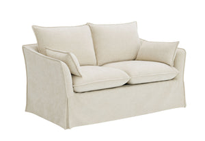 English Elm Shane Beige Linen Loveseat with 2 Accent Pillows, Pocket Coil Seat, Wooden Frame, Modern Compact Sofa B2726P296889