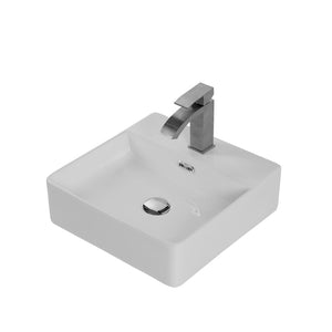 English Elm Bothwa Square Ceramic Vessel Sink Glossy White Cupc Certified Countertop Bath Basin B2724P262840