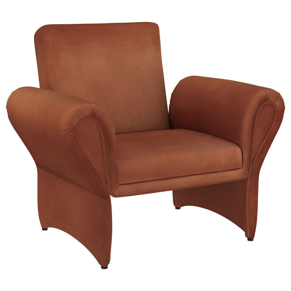 English Elm Whitney Rust Orange Upholstered Armchair with Teardrop Arms & Plush Foam Cushioning for Living Room B062P353268