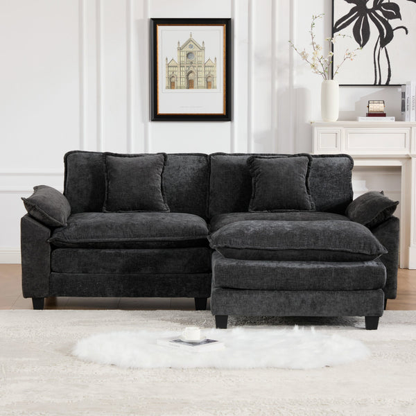 English Elm Wider Ergonomic Loveseat with Breathable Chenille Upholstery, Modular Design, Plush Double-Layer Cushioning W1143S00036 W1143S00036