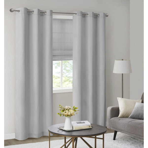 English Elm Basketweave Thermal Foambacking Roman Shade with Cordless Lift, OEKO-TEX Certified Energy-Saving Window Solution Grey 5.08 L x 10.5 W x 7.5 H B03598226