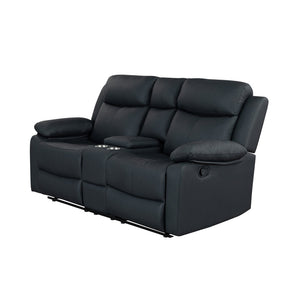 English Elm Blanche Reclining Loveseat with Led Lighting Integrated Speakers and Console Cupholders B201P412032
