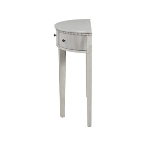 English Elm U-Style Pine Veneer Console Table with Vertical Stripe Drawer Fronts, Solid Pine Legs, 100 lb Top Antique White N711P173099G