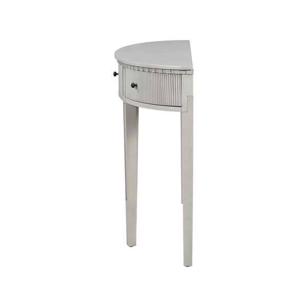 English Elm U-Style Pine Veneer Console Table with Vertical Stripe Drawer Fronts, Solid Pine Legs, 100 lb Top Antique White N711P173099G