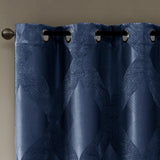 SunSmart Bentley Modern/Contemporary Ogee Knitted Jacquard Total Blackout Curtain Panel SS40-0146 Navy