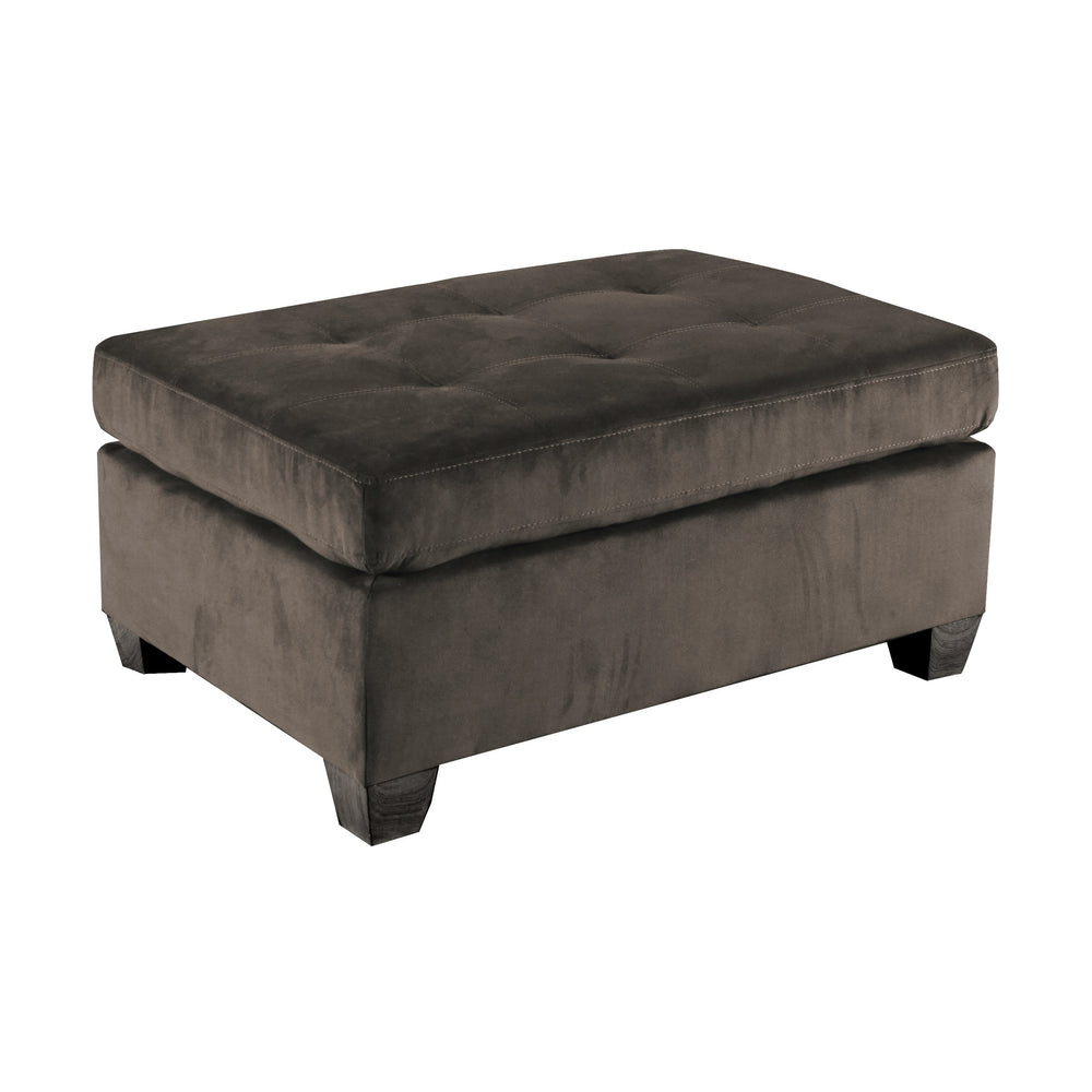 English Elm 1pc Tufted Microfiber Ottoman Bench with Plush Upholstery, Modern Living Room Accent Seat, 37.5"x26" Chocolate 38 L x 26.5 W x 15.25 H B011P233980