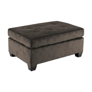 English Elm 1pc Tufted Microfiber Ottoman Bench with Plush Upholstery, Modern Living Room Accent Seat, 37.5"x26" Chocolate 38 L x 26.5 W x 15.25 H B011P233980