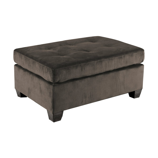 English Elm 1pc Tufted Microfiber Ottoman Bench with Plush Upholstery, Modern Living Room Accent Seat, 37.5"x26" Chocolate 38 L x 26.5 W x 15.25 H B011P233980