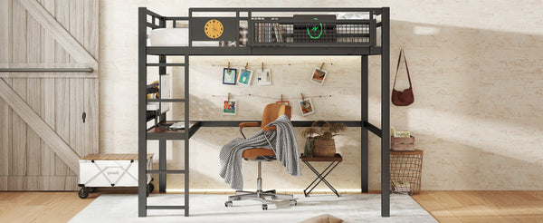 English Elm Full Bunk Bed with Trundle Bookshelf Storage Pine Frame Car Design for Kids W1580S00375