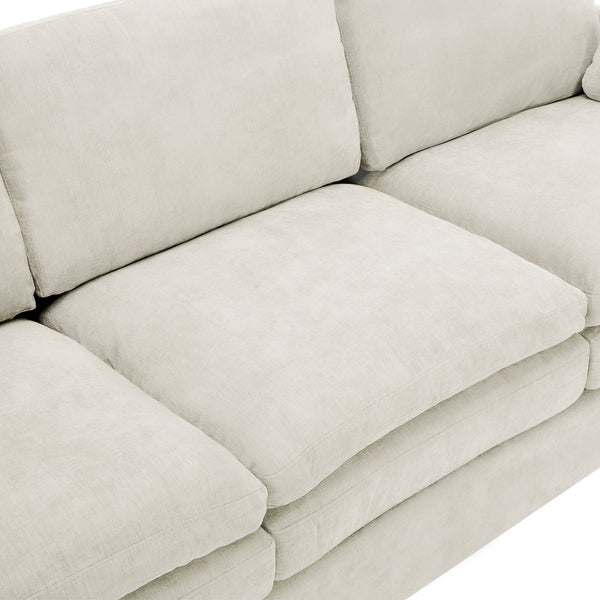 English Elm 31.9" Cozy Upholstered Armchair with Chenille Fabric, Double-Layer Cushions & Lumbar Support Beige N719P251495A