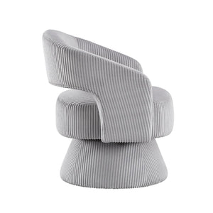 English Elm Lessa Swivel Accent Chair with Foam Cushion Round Base for Living Room Corners Gray B056P417030