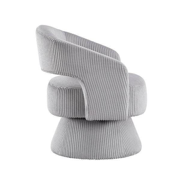 English Elm Lessa Swivel Accent Chair with Foam Cushion Round Base for Living Room Corners Gray B056P417030