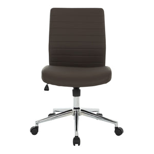OSP Home Furnishings Mid-back Bonded Leather Manager Chair with Chrome Base for Home or Office Use EC51830MC-EC51