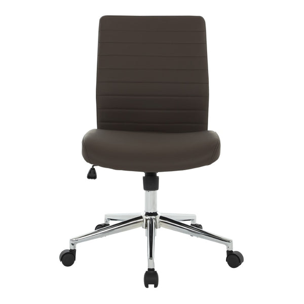 OSP Home Furnishings Mid-back Bonded Leather Manager Chair with Chrome Base for Home or Office Use EC51830MC-EC51