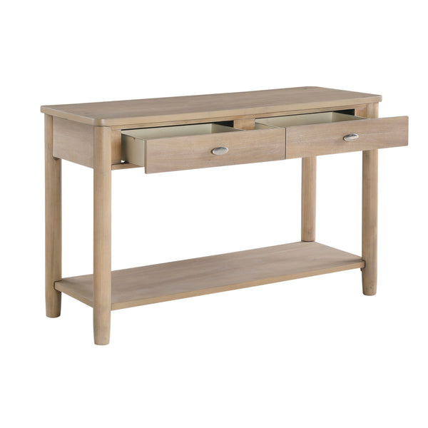 English Elm Classic Wooden End Table with Drawer and Open Shelf, 24" Square Accent Table for Living Room Natural 51.5 L x 23.25 W x 11.25 H B011P285304