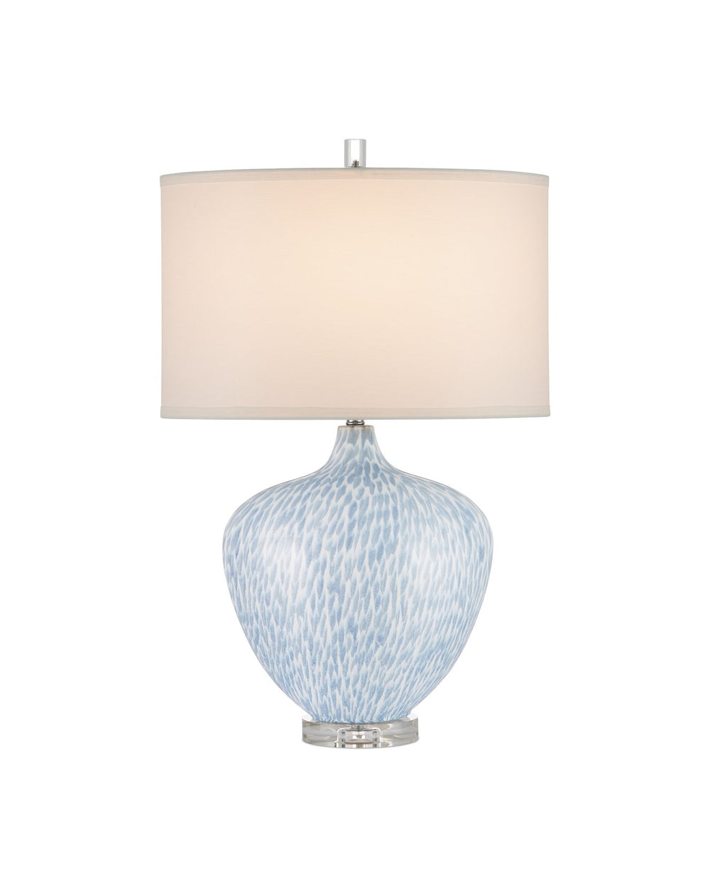 Currey & Company Tinney Blue Table Lamp - Elegant Heart-shaped Ceramic Design With Crystal Base & Tailored Shade Blue Ceramic ,Optic Crystal 6000-1040-currey-company