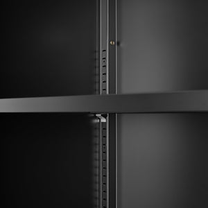 English Elm Metal Locker Cabinet Ventilated Steel Build Adjustable Shelves Industrial Home Organizer Black T3625P391460