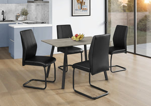 English Elm Dining Table Rectangular Laminate Top Angled Black Metal Legs Modern Kitchen Seating Grey B2710P461771