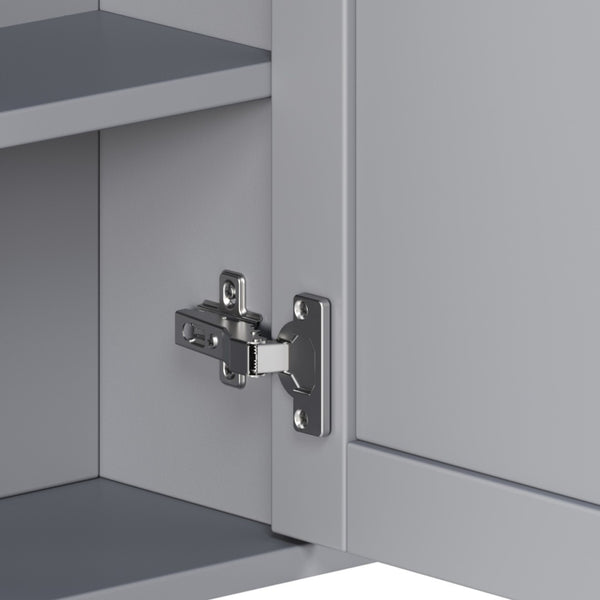 English Elm Bathroom Wall Cabinet with Mirror Door Open Shelving and Adjustable Interior Storage Gray N817P375228G